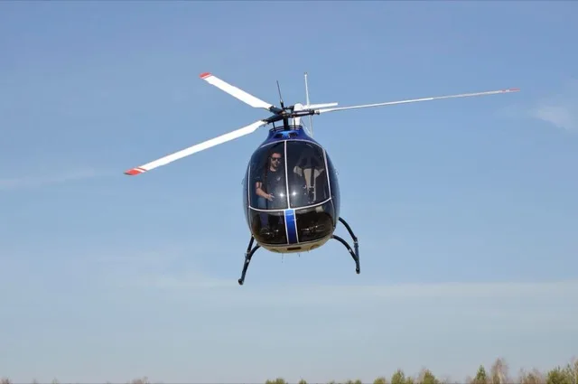 ARGO AH Helicopter in flight - front view